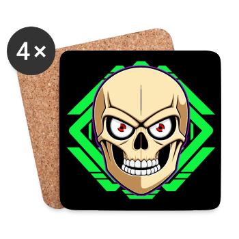 Skull - Coasters (set of 4) - white - Front