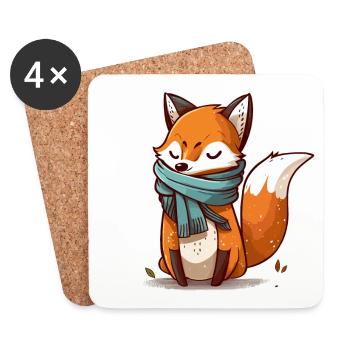 Fancy Fox - Coasters (set of 4) - white - Front