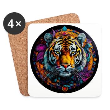 Indian Tiger - Coasters (set of 4) - white - Front