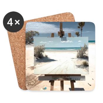 Beach view - Coasters (set of 4) - white - Front