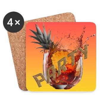 Exotic cocktails, its party-time - Coasters (set of 4) - white - Front