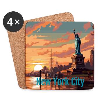 New York City Sunset - Untersetzer (4er-Set) - Weiß - Vorne