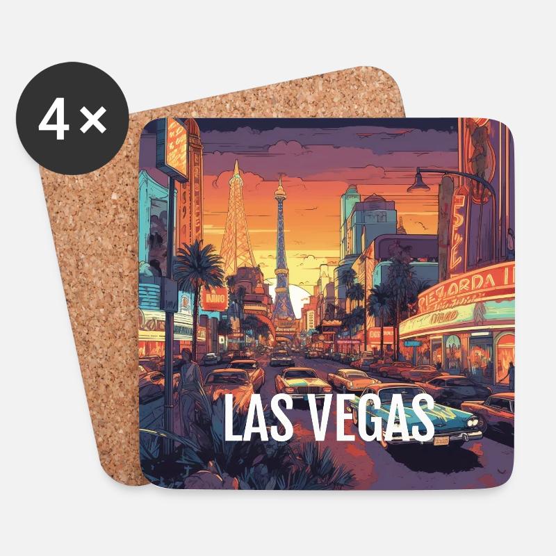 Las Vegas - Untersetzer (4er-Set) - Weiß