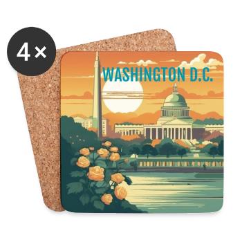 Washington D.C. bei Sonnenuntergang - Untersetzer (4er-Set) - Weiß - Vorne