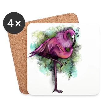 Flamingo Extravaganza - Coasters (set of 4) - white - Front