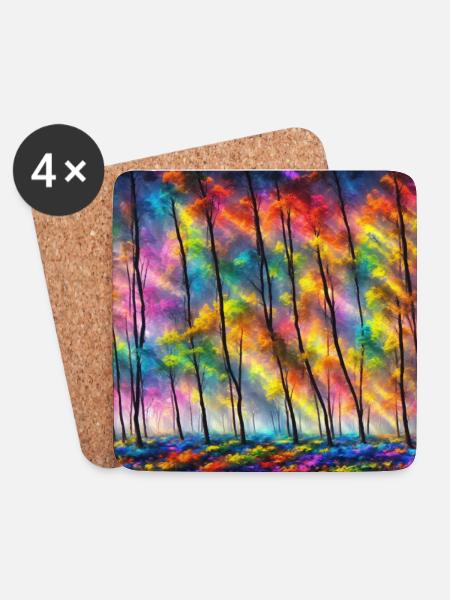 A technicolor forest - Untersetzer (4er-Set) - Weiß