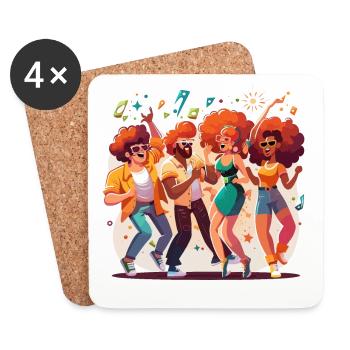 Disco Night - Coasters (set of 4) - white - Front