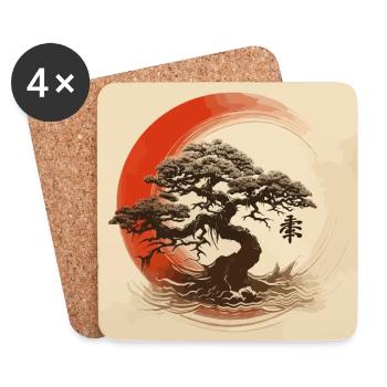 Bonsai Enso Japan - Coasters (set of 4) - white - Front