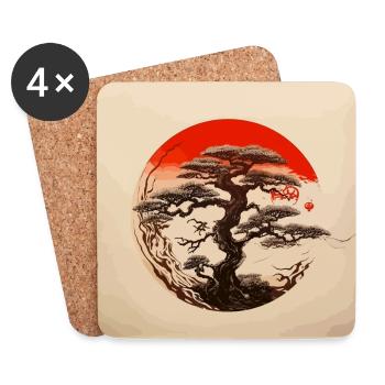 Bonsai Enso Japan - Coasters (set of 4) - white - Front