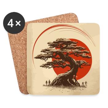 Bonsai Enso Japan - Coasters (set of 4) - white - Front