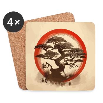 Bonsai Enso Japan - Coasters (set of 4) - white - Front