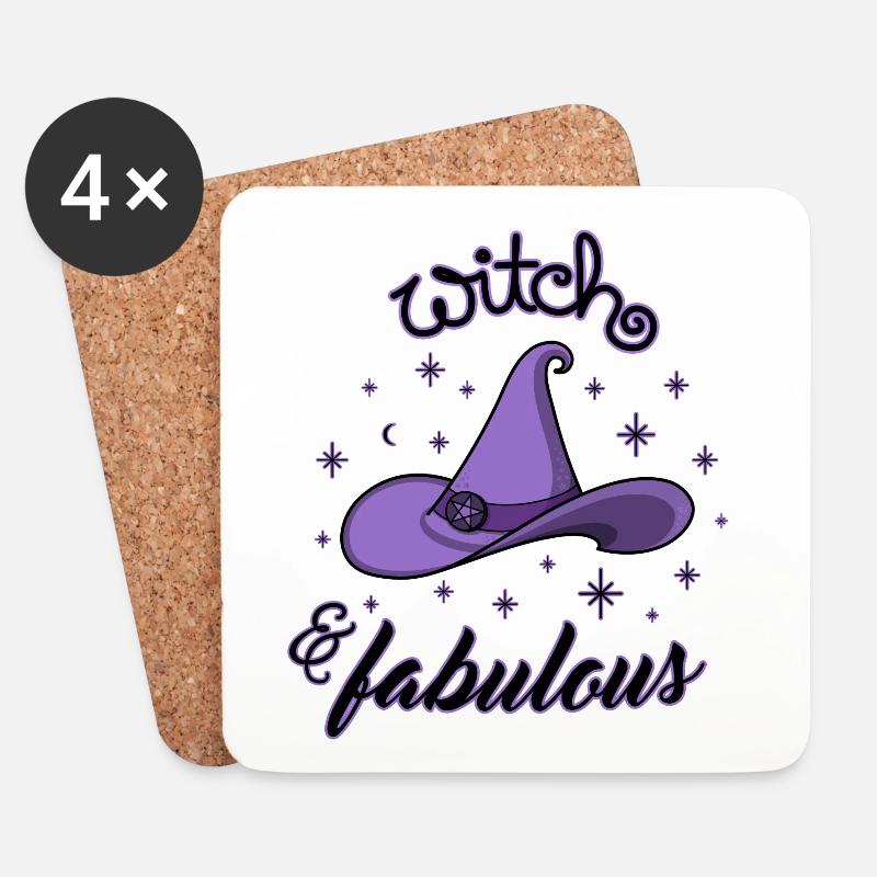 Witch and Fabulous - Untersetzer (4er-Set) - Weiß