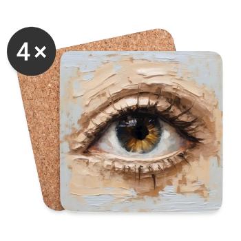 Auge Gemälde - Untersetzer (4er-Set) - Weiß - Vorne