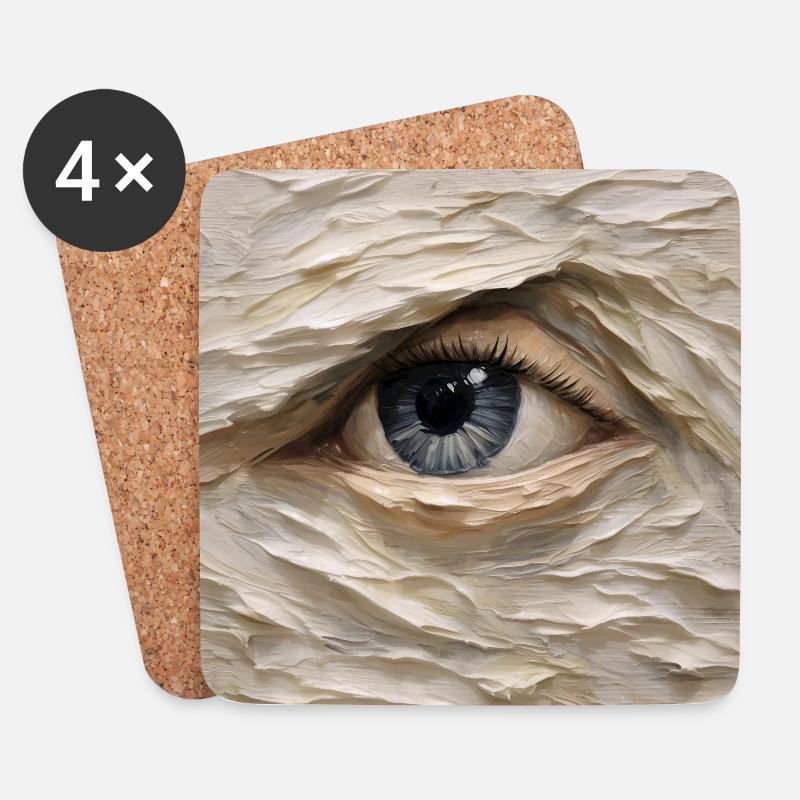 Auge Gemälde - Untersetzer (4er-Set) - Weiß
