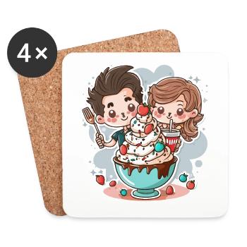 Sweet Anniversary - Coasters (set of 4) - white - Front