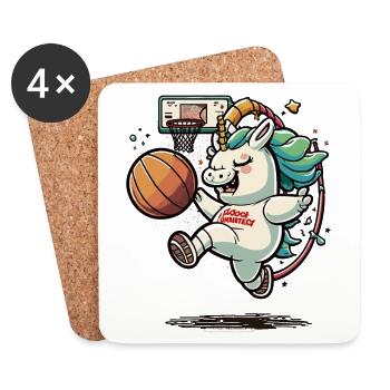Licorne All-Star - Dessous de verre (lot de 4) - blanc - Devant