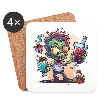 Mixologue zombie - Dessous de verre (lot de 4) - blanc - Devant