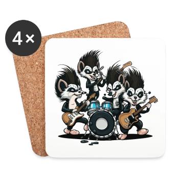 Die Skunk Band - Untersetzer (4er-Set) - Weiß - Vorne