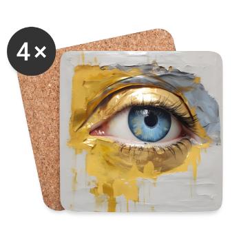 Eye Painting - Coasters (set of 4) - white - Front
