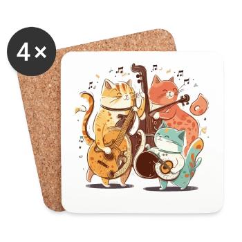 Feline Band - Coasters (set of 4) - white - Front