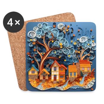 Cité de papier - Dessous de verre (lot de 4) - blanc - Devant
