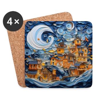 Cité de papier - Dessous de verre (lot de 4) - blanc - Devant