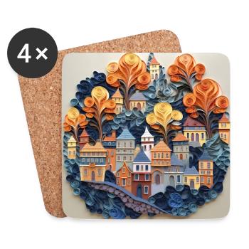 Cité de papier - Dessous de verre (lot de 4) - blanc - Devant