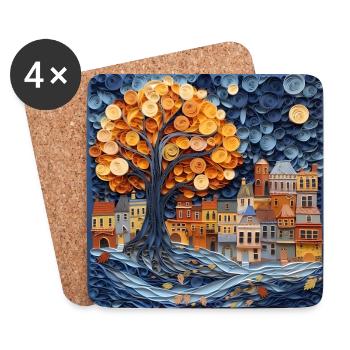 Cité de papier - Dessous de verre (lot de 4) - blanc - Devant
