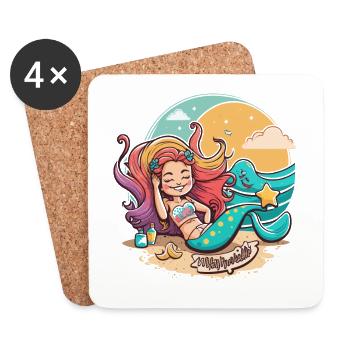 Mermaids Ocean Getaway - Coasters (set of 4) - white - Front