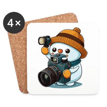 Snowy Photographer - Coasters (set of 4) - white - Front