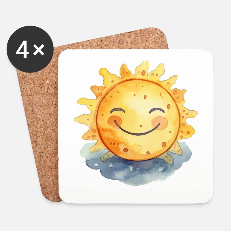 Sonnenschein - Untersetzer (4er-Set) - Weiß