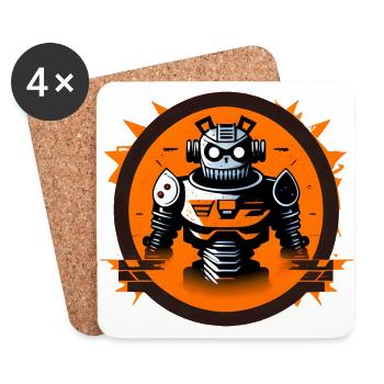 Evil Robot Club Serie 01 - Untersetzer (4er-Set) - Weiß - Vorne