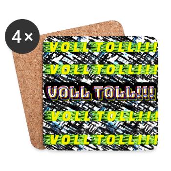 VOLL TOLL - Untersetzer (4er-Set) - Weiß - Vorne