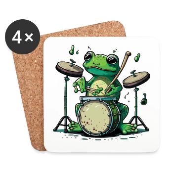 Rhythmischer Frosch - Untersetzer (4er-Set) - Weiß - Vorne