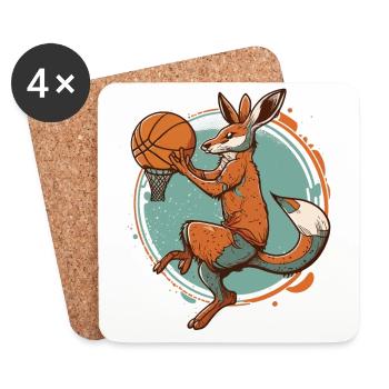 Hoops Star Kangourou - Dessous de verre (lot de 4) - blanc - Devant