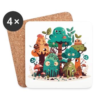 La forêt bavarde - Dessous de verre (lot de 4) - blanc - Devant