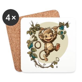 Monkey Business - Coasters (set of 4) - white - Front