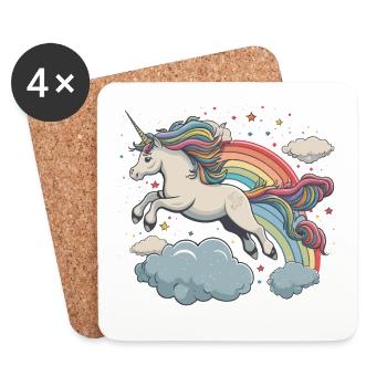 The Enchanted Unicorn - Coasters (set of 4) - white - Front