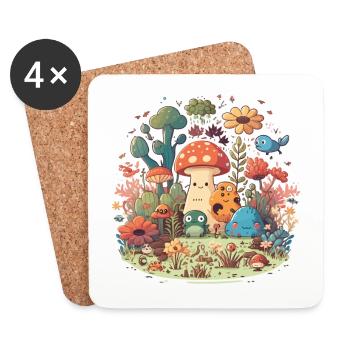 The Enchanted Garden - Coasters (set of 4) - white - Front