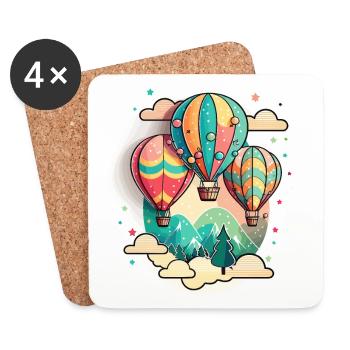 The Balloon Fiesta - Coasters (set of 4) - white - Front