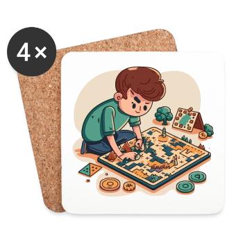 Magier-Assistent: Magische Illusion - Untersetzer (4er-Set) - Weiß - Vorne