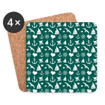 Ostsee Nordsee maritim Meer Anker Segeln Geschenk - Untersetzer (4er-Set) - Weiß - Vorne