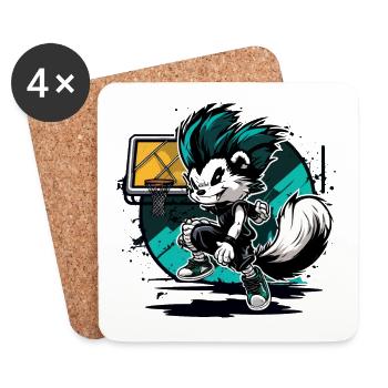 Skunk Streetball - Dessous de verre (lot de 4) - blanc - Devant