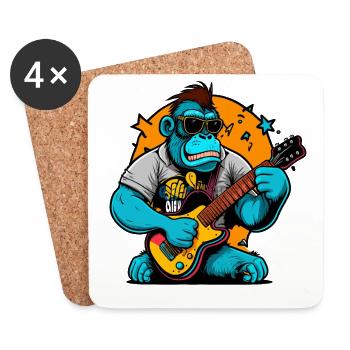 Gorilla-Groove - Untersetzer (4er-Set) - Weiß - Vorne