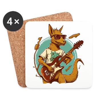 Kangaroo Guitarist - Coasters (set of 4) - white - Front