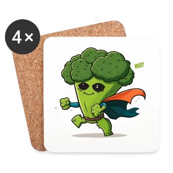 Broccoli Man - Coasters (set of 4) - white - Front