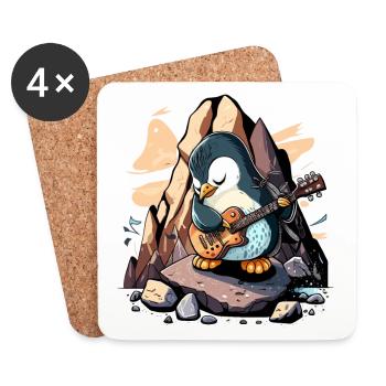 Rockin Penguin - Coasters (set of 4) - white - Front