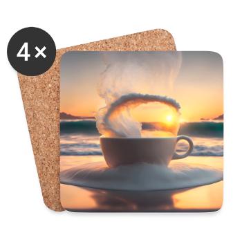 Tolle Tasse Kaffee, ungewöhnliches Design - Untersetzer (4er-Set) - Weiß - Vorne