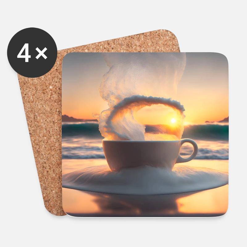 Tolle Tasse Kaffee, ungewöhnliches Design - Untersetzer (4er-Set) - Weiß