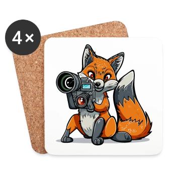 Renard photogénique - Dessous de verre (lot de 4) - blanc - Devant